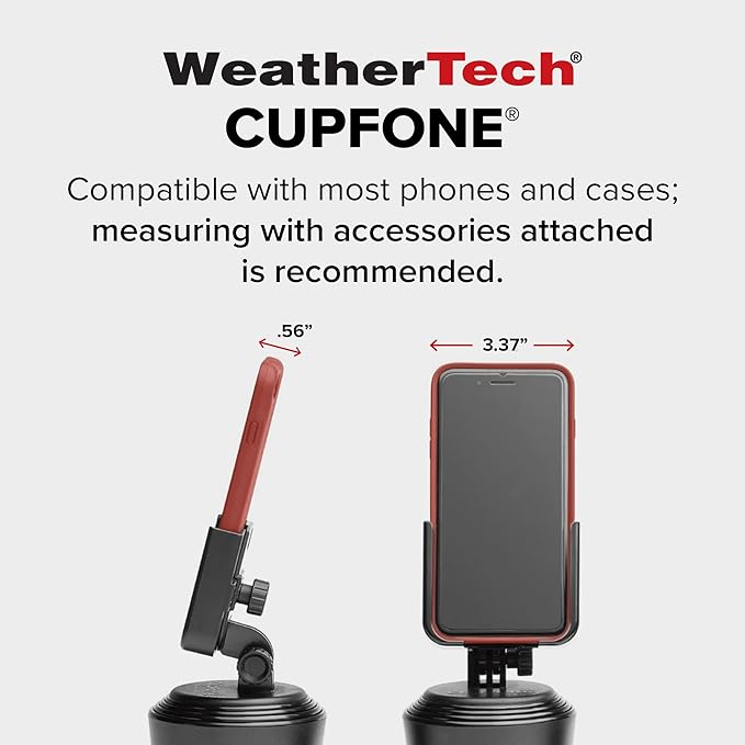 WeatherTech CupFone with Solid Billet Aluminum Knobs - Forest Green, Adjustable Phone Holder for Smartphones, 360 Rotatable Base, Easy Access Charging
