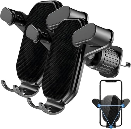 PVZXR Air Vent Car Phone Mount Holder,2026 New Wider Clamp & Metal Hook Car Phone Holder Vent [Thick Cases Friendly] Phone Holders for Your Car Mount Automobile Hands Free Cradle Air Vent (B-2PCS)
