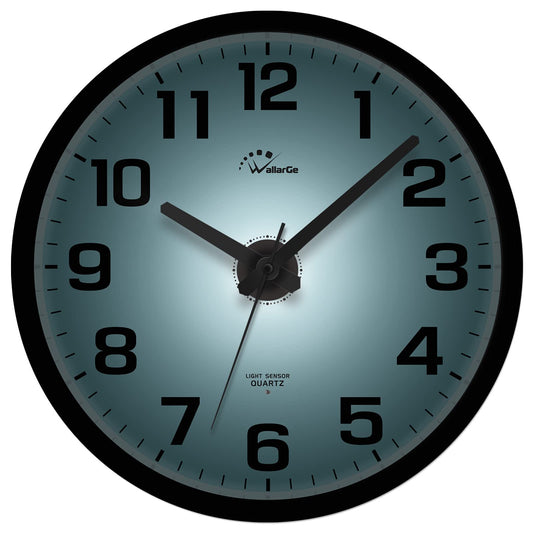 WallarGe Night Light Wall Clock for Bedroom - Silent Lighted up Wall Clock Glow in the Dark, Battery Operated Wall Clocks for Living Room/Kitchen, Easy to Read Large Digital Display, 12 Inch