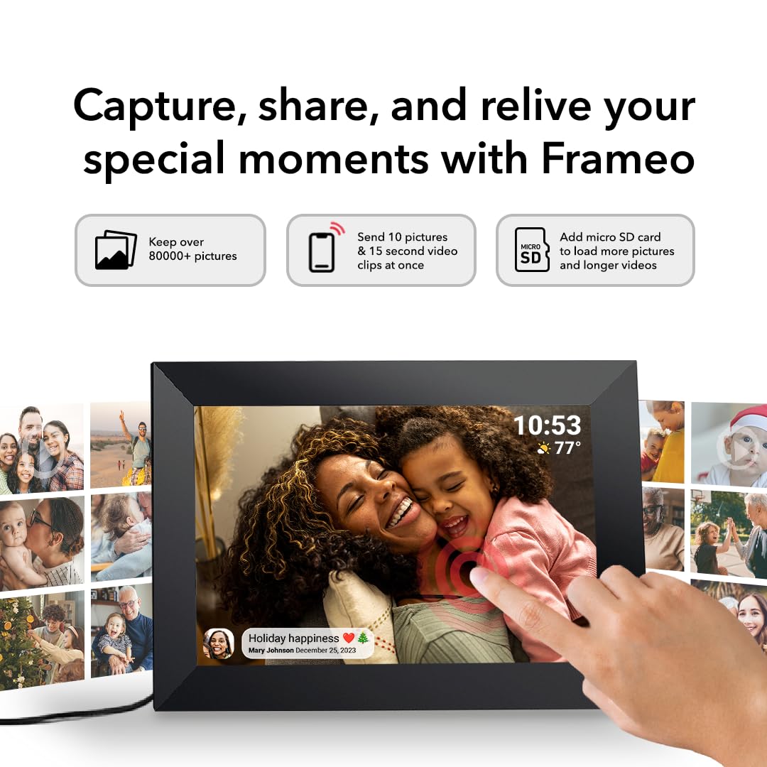 32GB FRAMEO 10.1 Inch Smart WiFi Digital Photo Frame