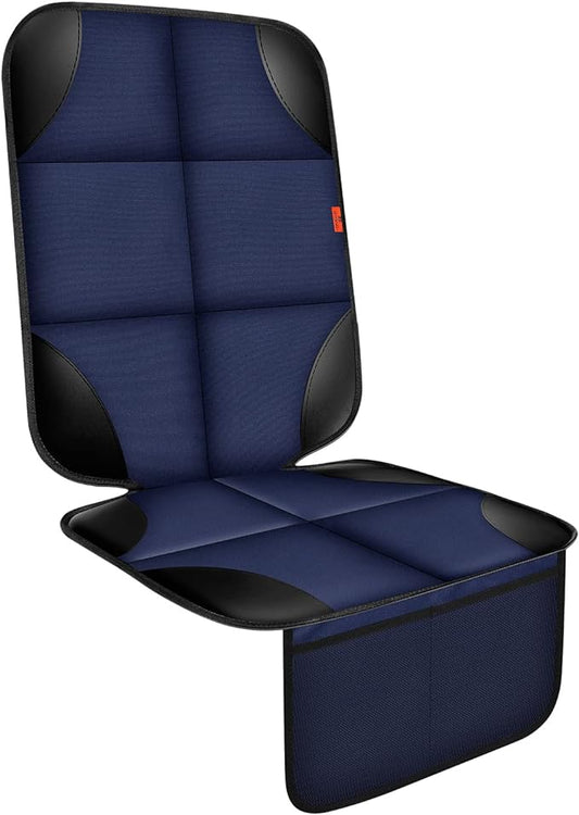 XHYANG Car Seat Protector 1 Pack Car Seat Cushion Mat Thickest Padding,Waterproof 600D Fabric Car Seat Covers for Non-Slip Backing Mesh Pockets for Baby and Pet (Blue, 1 Pc)