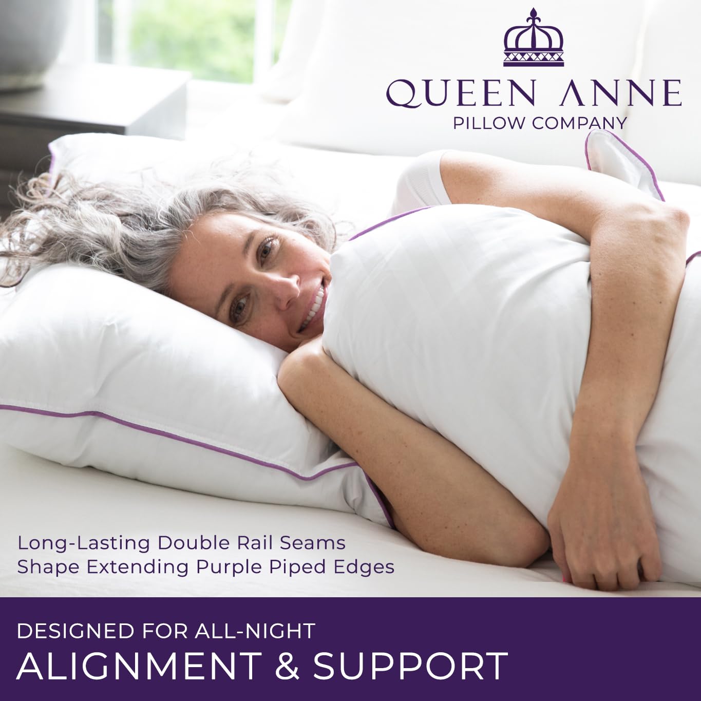 Queen Anne Hotel Pillows King Size Bed Pillows for Sleeping, Set of 2 – Adjustable Luxury Down Alternative for Side & Back Sleepers, Medium Support, Cooling, Hypoallergenic, Made in USA