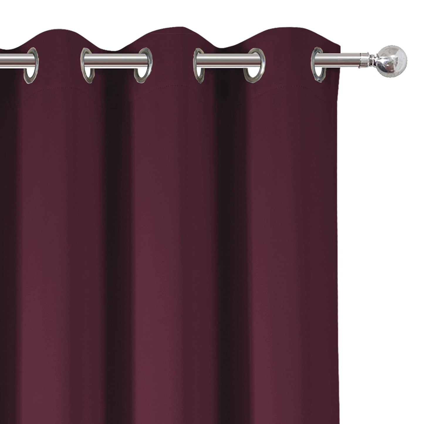 LEMOMO 100% Blackout Curtains 52 x 63 Inch/Burgundy Red Curtains 2 Panels with Black Lining Room Darkening Thermal Insulated Bedroom Curtains