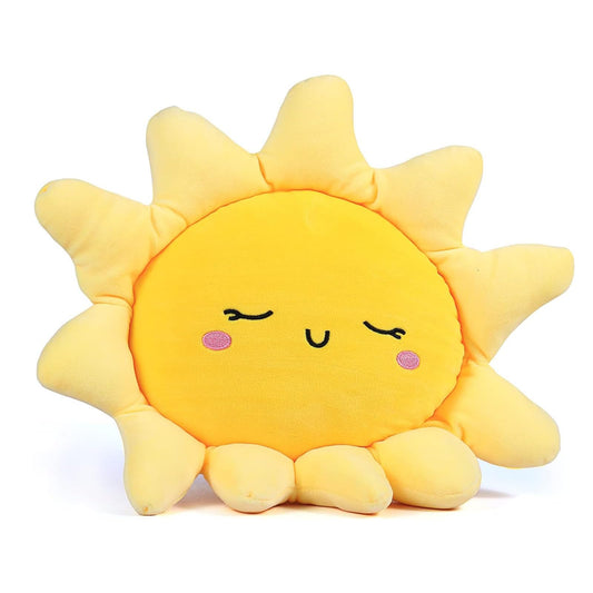 Lioong 17.8Inch Cute Sun Shaped Pillow Sofa Cushion Car Throw Pillows Floor Pillow for Kids Girls Women Home Decor,Yellow