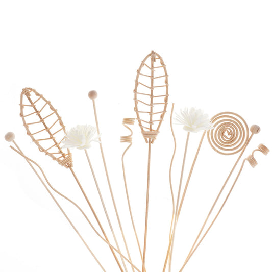 Haakong 12 Pcs Reed Diffuser Sticks Rattan Flower Reed Fragrance Diffuser Set Diffuser Sticks for Office Home Decor