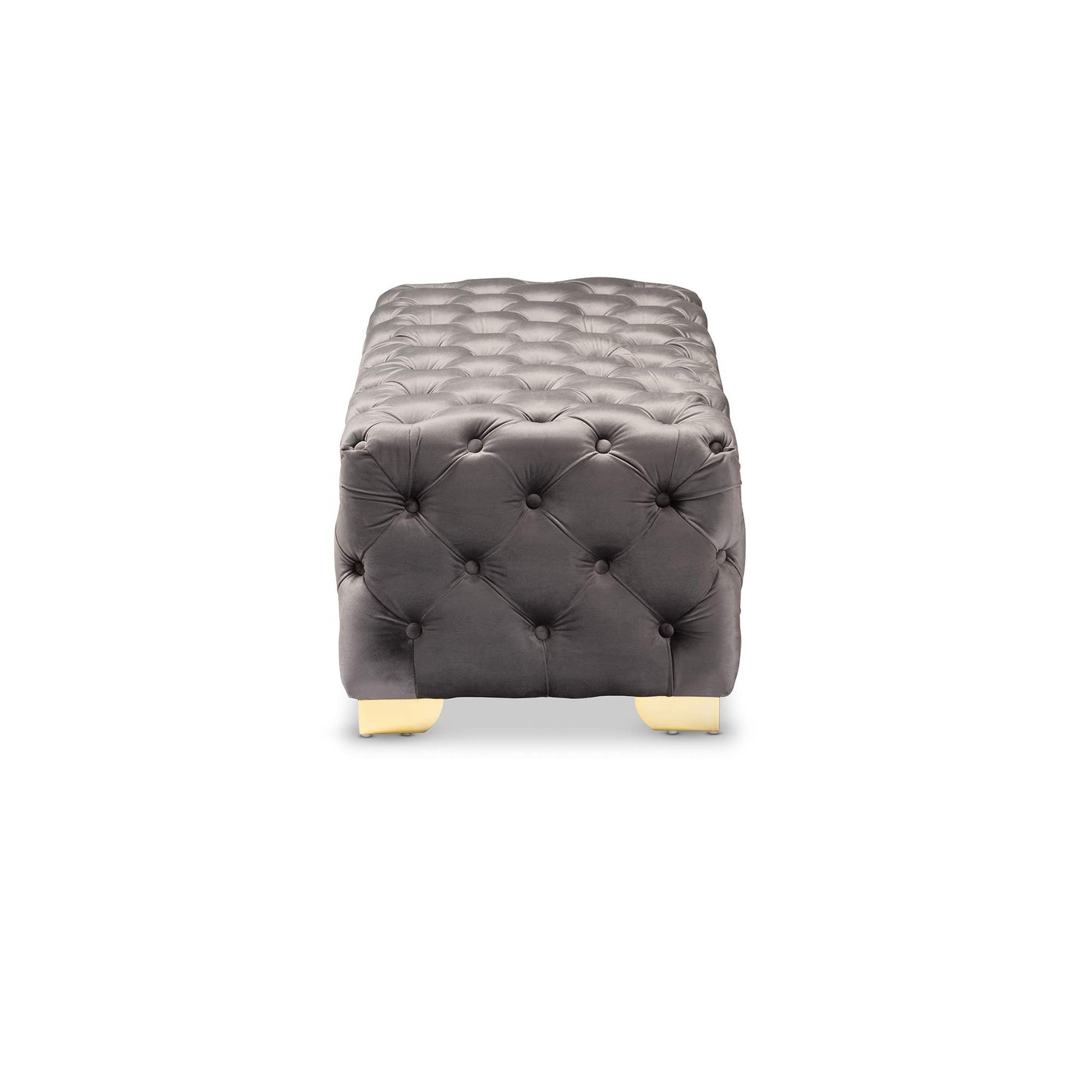 Baxton Studio Ottomans, One Size, Gray/Gold