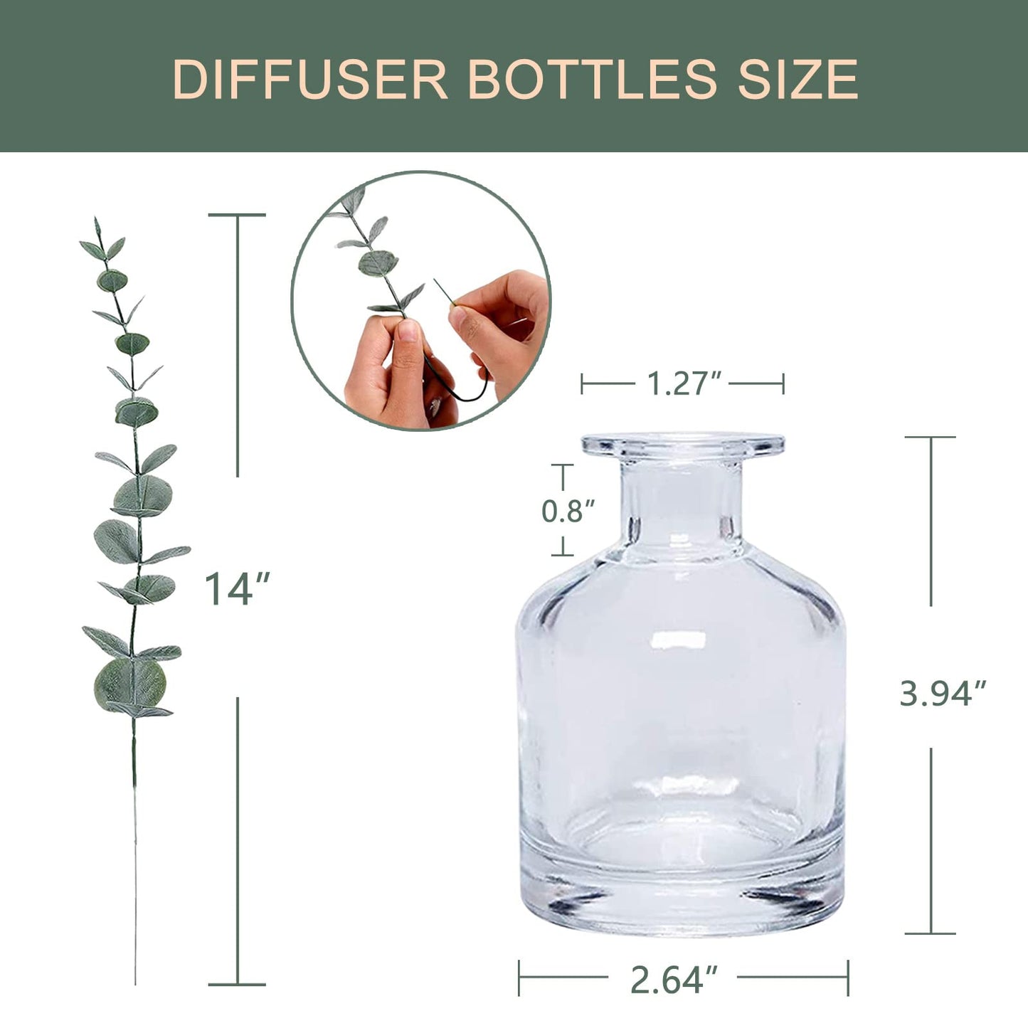 HOSSIAN Reed Diffuser Bottle-Diffuser Bottles Empty-Glass Diffuser Bottles-150ml 5 fl oz-Diffuser Jars for Home Fragrance Set of 3 (Clear)