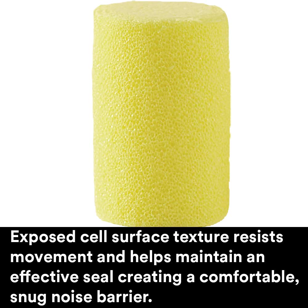 3M Ear Plugs, E-A-R Classic 310-1001, 200 Pairs of Disposable Earplugs, 1 Pair/Pillow Pack, Uncorded, Noise Reduction Rating 29 dB NRR, Foam, Regular Size, Roll Down, Yellow