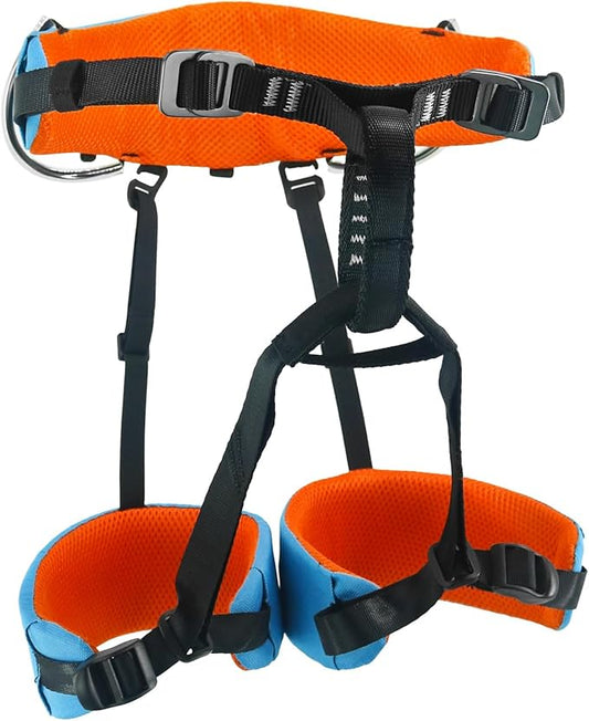 NewDoar Climbing Harness,Thin & Lightweight Rock Climbing Harness,Kids Half Body Harness,Waist Protection Comfortable Adjustable Safety Belt for Rappelling Fire Rescuing Tree Climbing Arborist