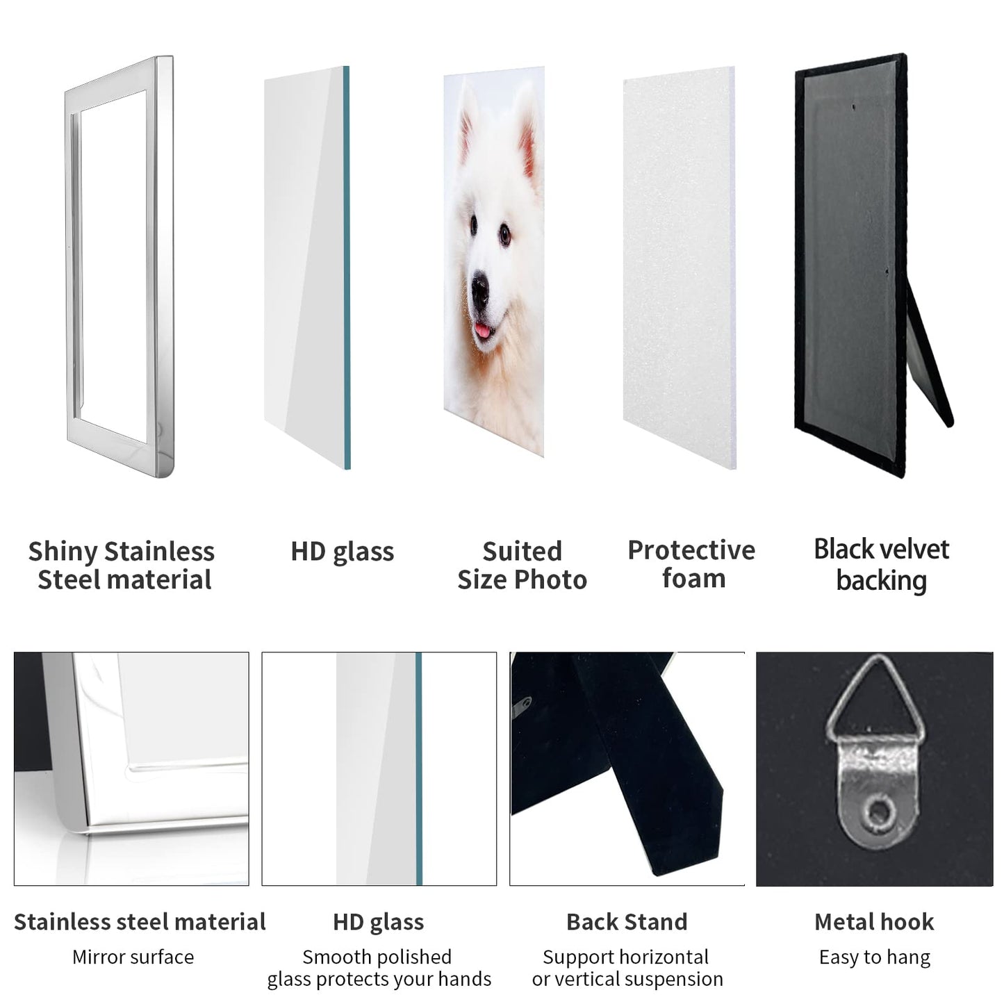 8x10 Picture Frames Silver Metal Photo Frames For Tabletop Display and Wall Decoration-Best Gifts For Family
