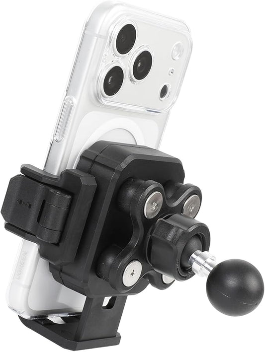 FPN Universal Phone Holder Base for RAM Mounts B Size Double Socket Arm, 1" (25mm) Ball Mount with Vibration Dampener [Camera Friendly] [1s Lock & Release], Fits 4.7-7.2" Smartphones