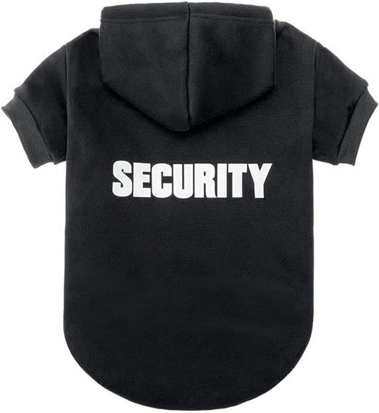 BINGPET Security Dog Hoodies Puppy Sweater Cold Weather Dog Coats Soft Brushed Fleece Pet Clothes Hooded Sweatshirt for Dog Cat