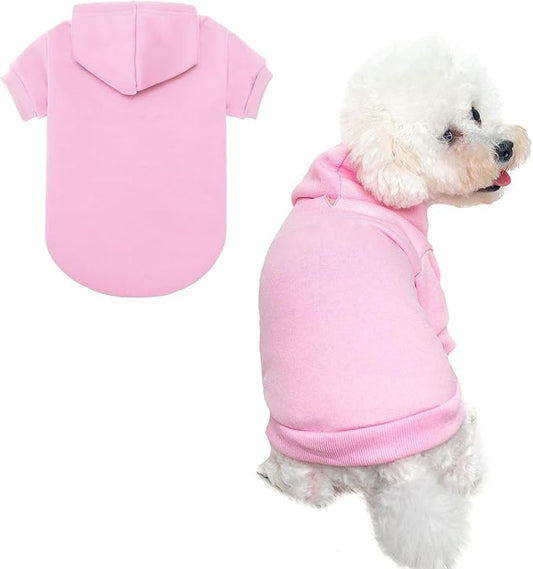 BINGPET Dog Hoodies - Fleece Lined Fall Dog Puppy Sweatshirt Soft Warm Sweater Winter Hooded Clothes for Small Medium Large Dogs & Cats