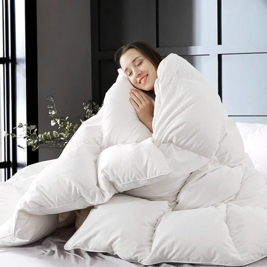 WhatsBedding Feather Down Fiber Comforter,Duvet Insert King Size, 106"x90"