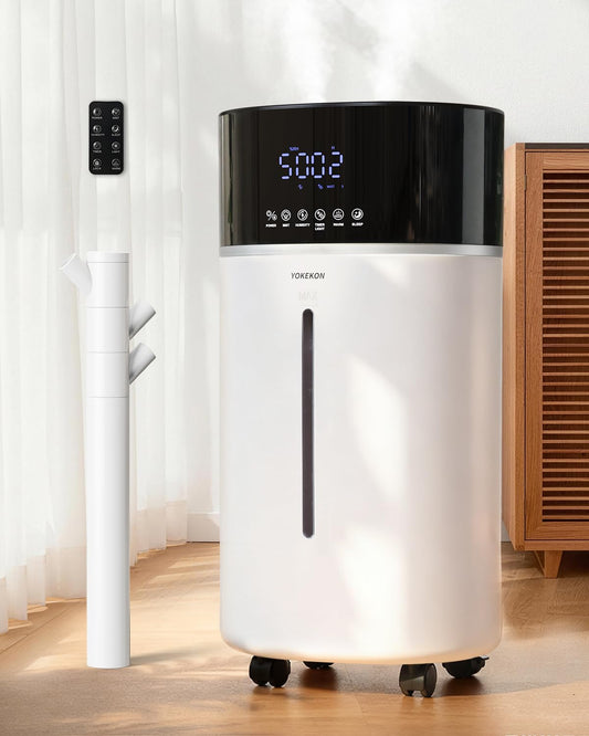 Yokekon Cool and Warm Mist Humidifier Large Room, 4.76Gal/18L Humidifiers for Home 2500 sq ft, Air Humidifiers for Bedroom with Diffuser&Extended Tube, Whole House Humidifiers for Nursery Baby Plants