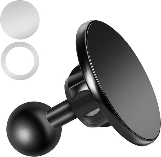 EEEKit Aluminum Alloy Magnetic Phone Holder Compatible with Ram Mount, 1" Ball Head Metal Mount Base for Double Socket Arm