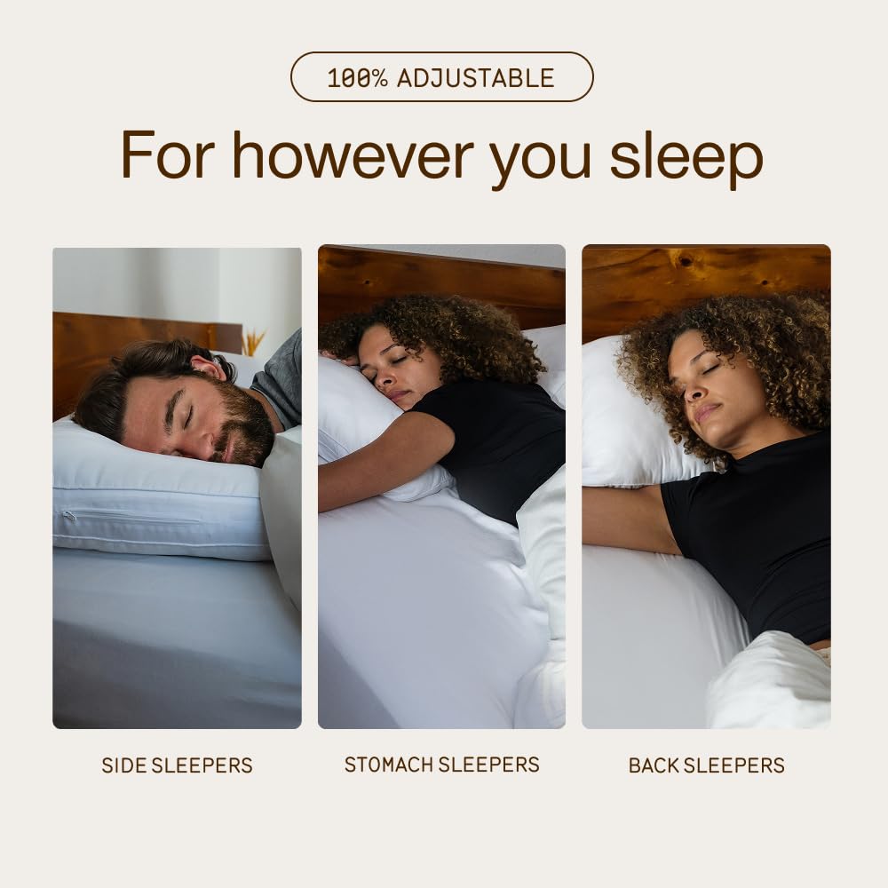 Coop Home Goods Essence Down Alternative Pillow Set of 2, King Size, Best Pillows for Sleeping, Adjustable Alternative to Down Pillows, Luxury Hotel Pillow for Back, Stomach or Side Sleepers