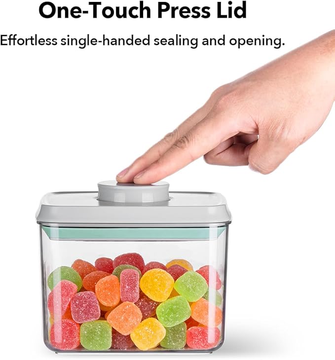 EQI Airtight Food Storage Container with One-Touch Lid, 12-Piece Set (1.3, 2.1, 2.9, 3.6 QT* 3) Stackable Durable BPA-Free for Baking Supplies, Pasta & Systematic Bulk Organization