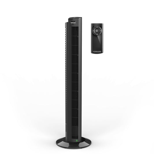 Vornado OZI42DC Tower Fan with Remote and Timer, Oscillating Standing Fan for Bedroom, Variable Speed for Precise Control, Energy Saving Design for Whole Room Cooling, Indoor Floor Fan, Black
