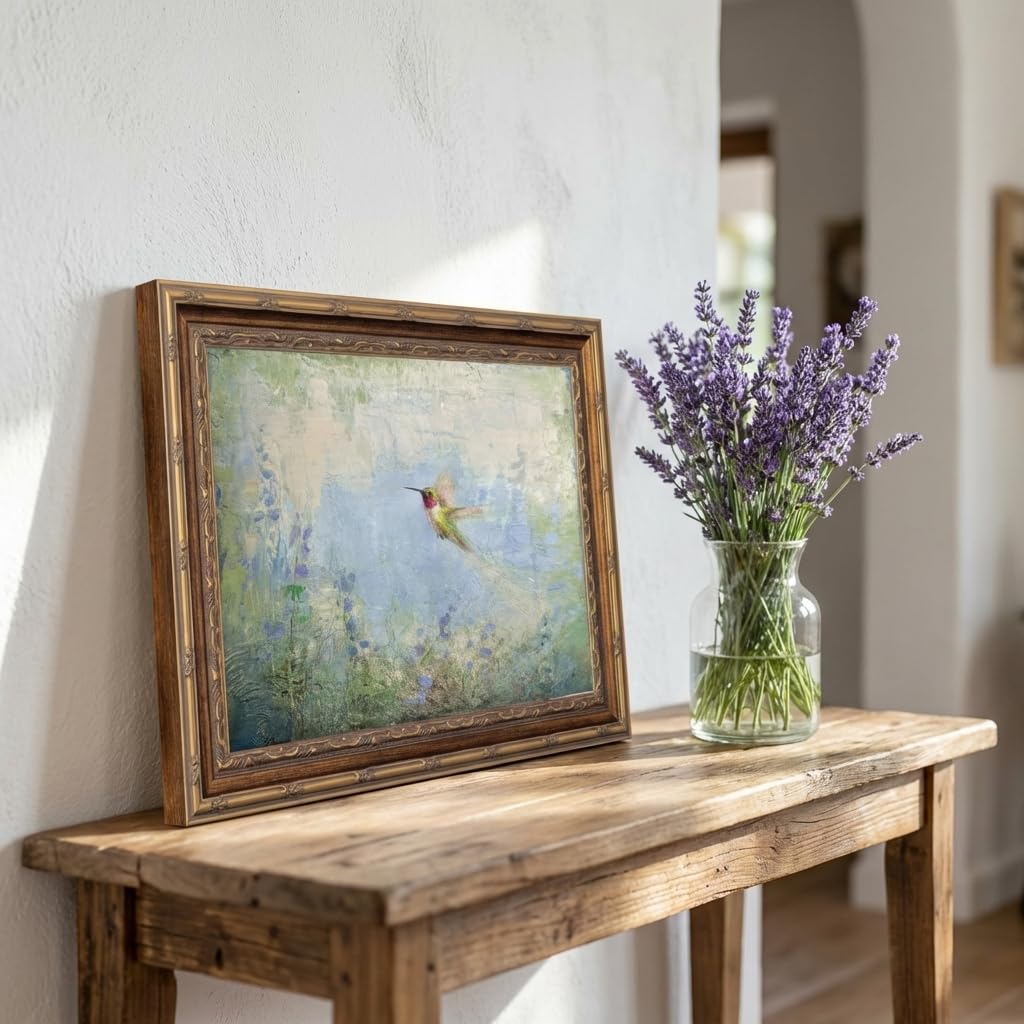 Hummingbird Wall Art Framed Canvas Prints, 8x10 Inches