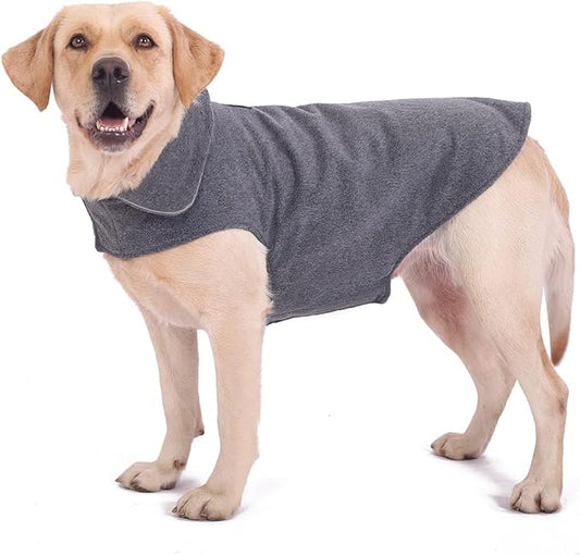 Fleece Dog Coat Pet Jacket Reflective for Cold Weather for Extra Large to Small Pets(Grey,M)