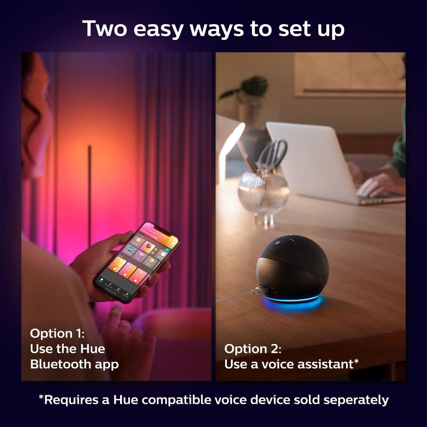 Philips Hue RGB Gradient Signe LED Smart Floor Lamp - Pack of 1 - Indoor - Flowing Multicolor Effect - Control with Voice or App - Compatible with Alexa, Apple HomeKit and Google Assistant - Black