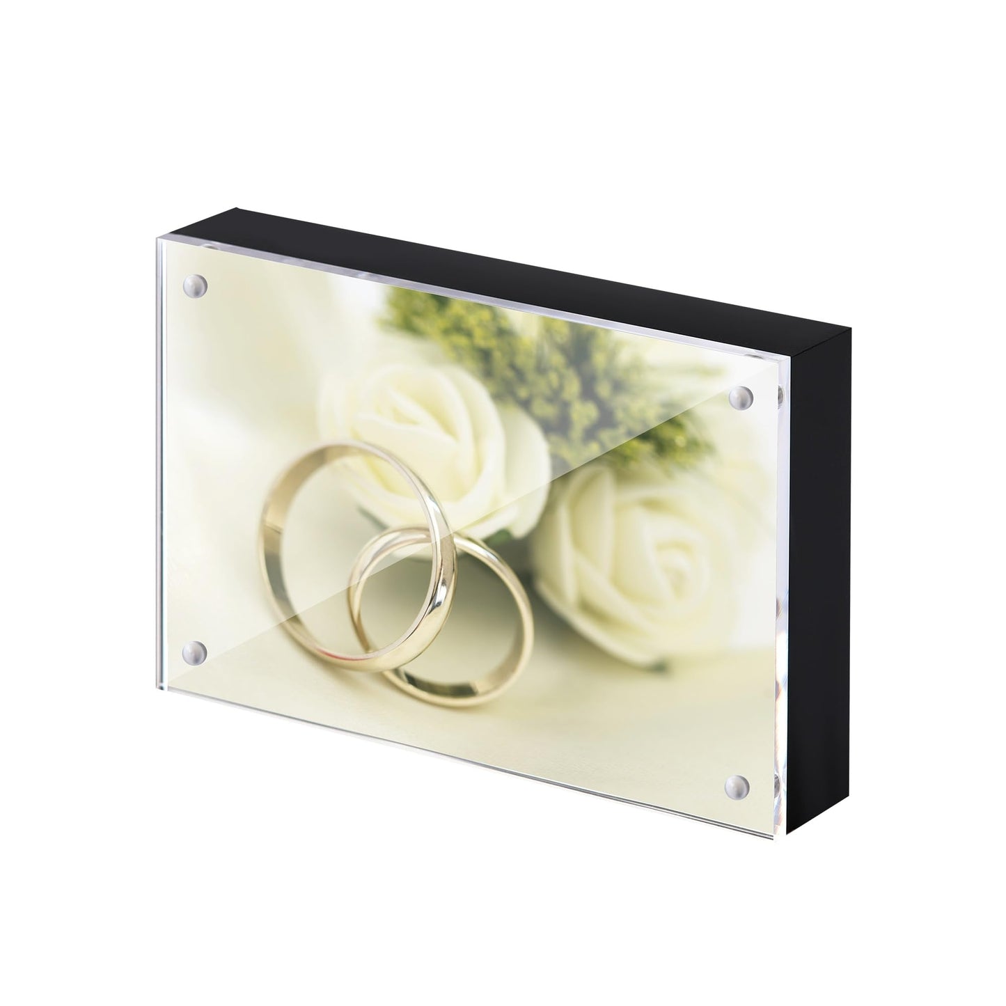 UMICAL 5x7 Acrylic Photo Frame 1 Pack Clear Magnetic Black Back