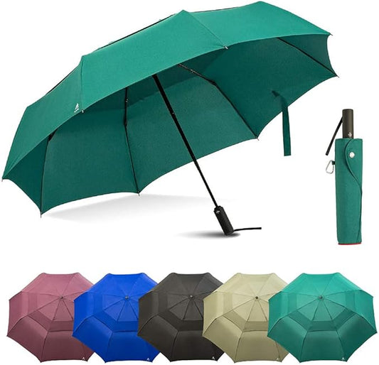Portobello Large Umbrella For Rain - Big 54 Inch Double Vented Canopy, Folds Into Travel Size, Big Enough To Fit In 2 Adults, Heavy Duty, Sturdy, Windproof W/Auto Open Close