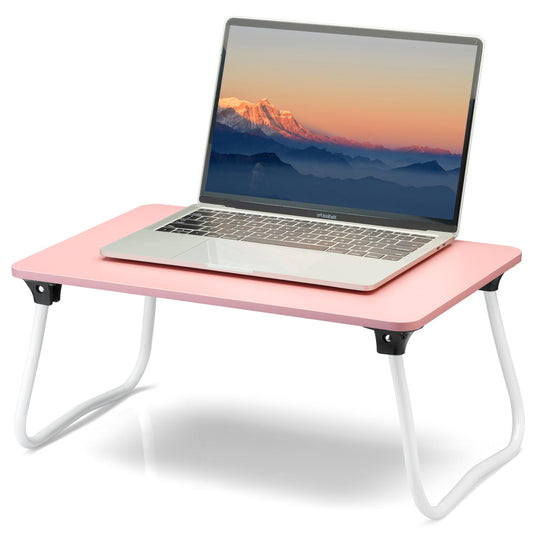 ZEAPTAC Foldable Lap Desk, Portable Bed Table, Laptop Stand, Lightweight & Mini Table for Breakfast/Picnic/Drawing/Couch/Floor - Pink