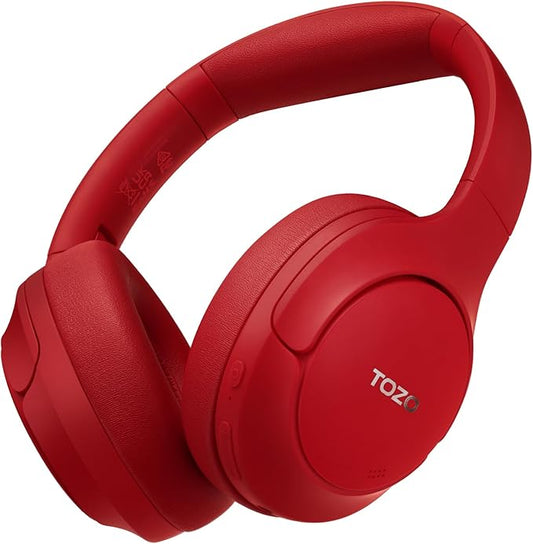 TOZO HT2 Hybrid Active Noise Cancelling Headphones, Wireless Over Ear Bluetooth Headset, 60H Playtime, Hi-Res Audio Custom EQ via App Deep Bass Comfort Fit Ear Cups, for Home Office Travel