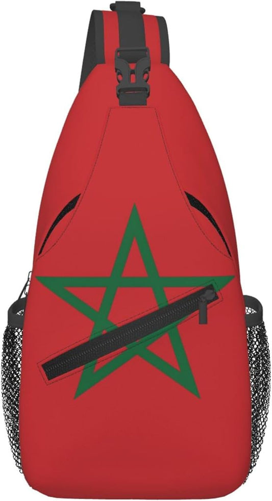 GJXFLSY Morocco Flag Sling Backpack Crossbody Bag Casual Chest Bags Travel Hiking Daypack Shoulder Bag for Women Men
