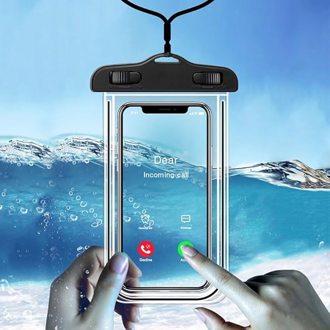 Sriyso Floating Universal Waterproof Phone case 2 Pack-Up to 7.0",Adjustable Lanyard Phone Pouch,Cellphone Dry Bags for Vacation Beach Pool Kayak Cruise Travel Essentials（Wine Red