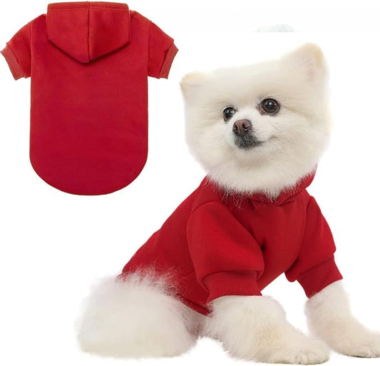 BINGPET Dog Hoodie, Fleece Lined Fall Cold Winter Soft Warm Puppy Sweatshirt with Leash Hole, Dog Sweaters Outfit,Pullover Hoodie for Small Medium Large Dogs Cats