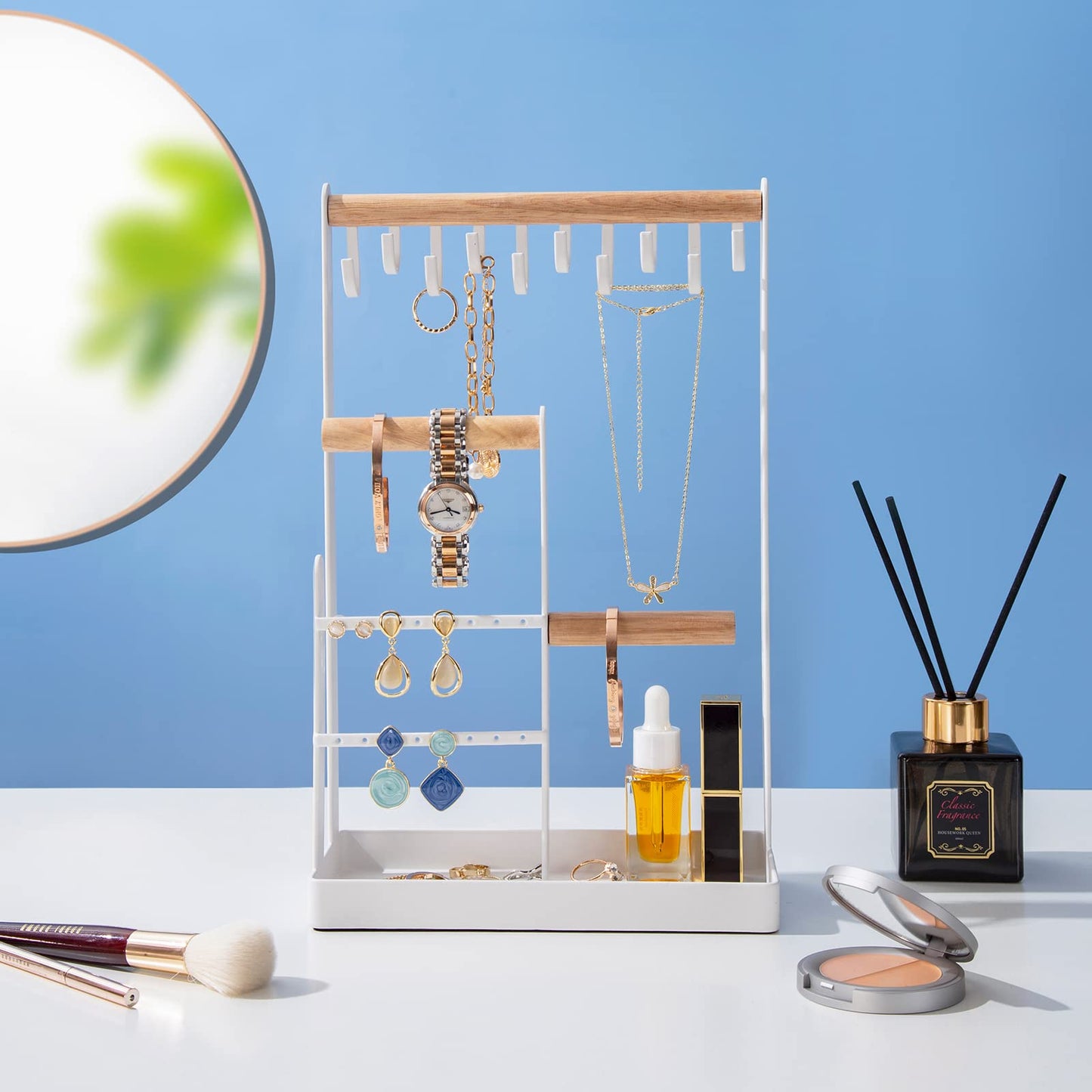 ProCase Jewelry Organizer Stand Bundle with Travel Size Jewelry Box