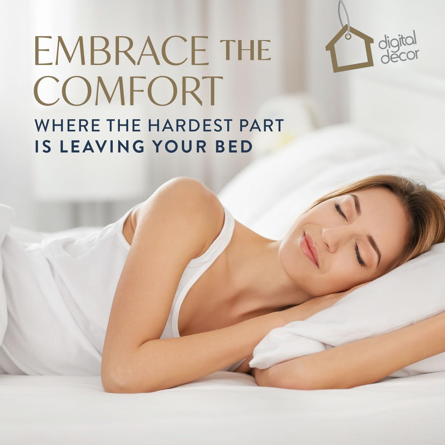 Digital Decor 100% Cotton Luxury Hotel Pillows Standard Size Set of 2, Cooling Down Alternative Bed Pillows for Sleeping, Hypoallergenic Soft Pillows for Side & Back Sleepers, Made in USA, 26" x 20"