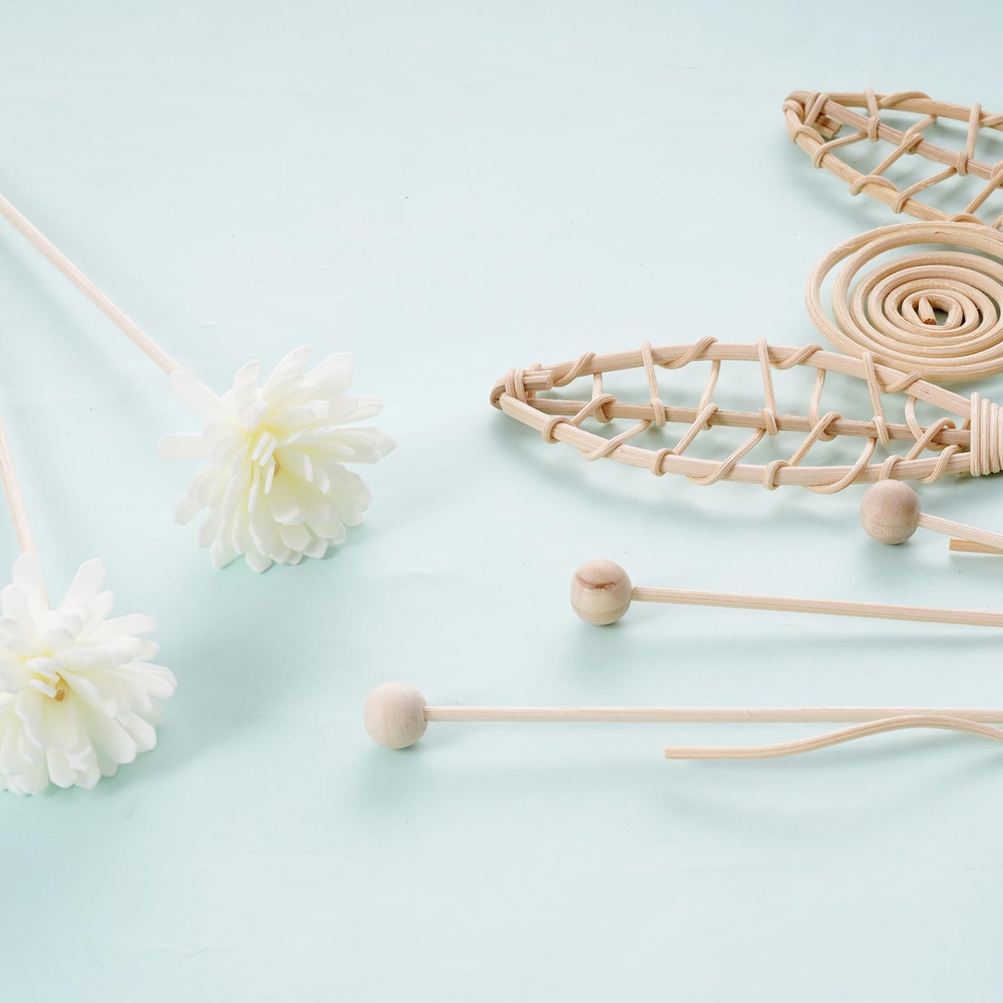 Haakong 12 Pcs Reed Diffuser Sticks Rattan Flower Reed Fragrance Diffuser Set Diffuser Sticks for Office Home Decor