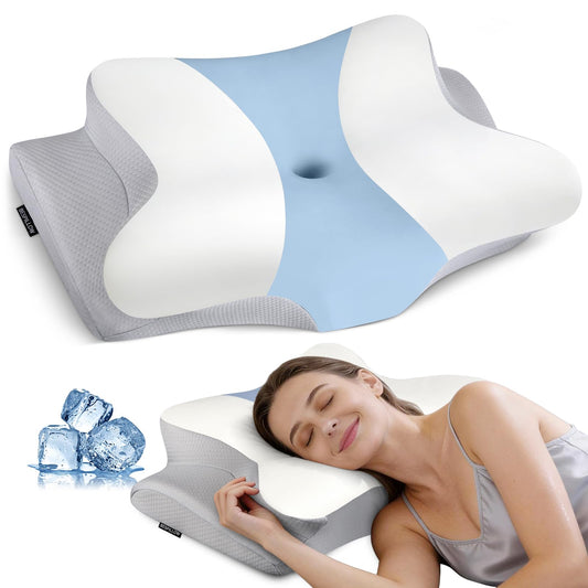 Cervical Neck Pillow for Pain Relief - Ergonomic Pillow Side Sleeper Pillow for Sleeping, Orthopedic Memory Foam Pillow for Neck Support, Contour Cervical Pillow Bed Pillow for Back Stomach Sleepers