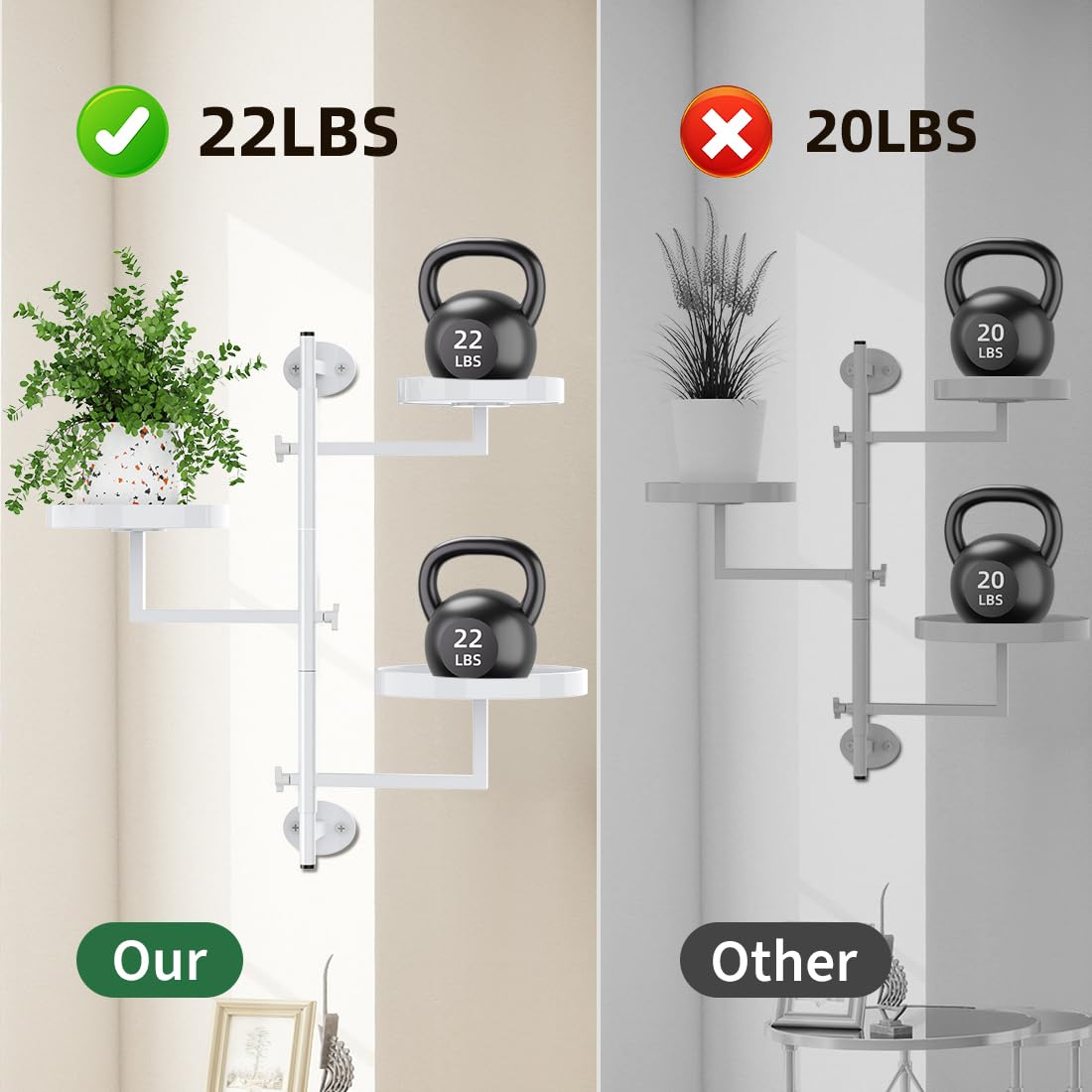 Gaoymsym Rotating Window Plant Shelves Plant Shelf Indoor Metal Plant Stand Rotating Window Shelf for Plants 3 Tier Plant Stand Wall Plant Holder Wall Planters