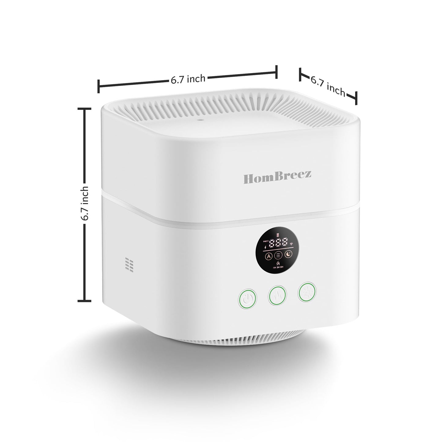 HomBreez Air Purifier and Humidifier Combo for Bedroom, Covers Up to 200ft², H13 True HEPA Filter, 400ML Water Tank, Quiet Cool Mist Top Fill Essential Oil Diffuser for Baby, Pet Room, APP Control