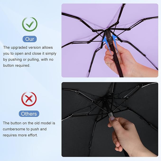 Mini Umbrella for Travel - Waterproof Portable Folding Umbrella Flat Compact Lightweight Small Umbrellas for Pocket Purse