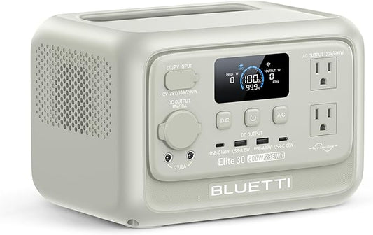 BLUETTI Elite 30 V2 Portable Power Station, 288Wh LiFePO4 Battery Backup 600W, AC Outlet (Power Lifting 1500W), UPS, Fast Charge Solar Generator for Camping, Road Trip, Emergency