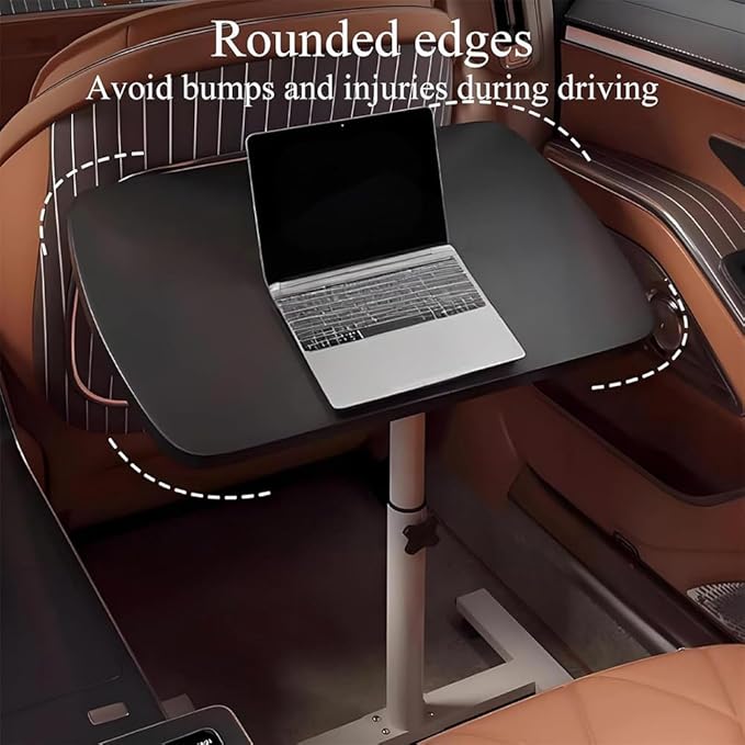 Portable Car Seat Tray Table, Multi-Functional Foldable Car Desk, RV Folding Table, Desk Computer Workstation for Motorhome, Car Computer Desk for Working, Eating (White, 23.6" Lx15.7 W/60x40cm)