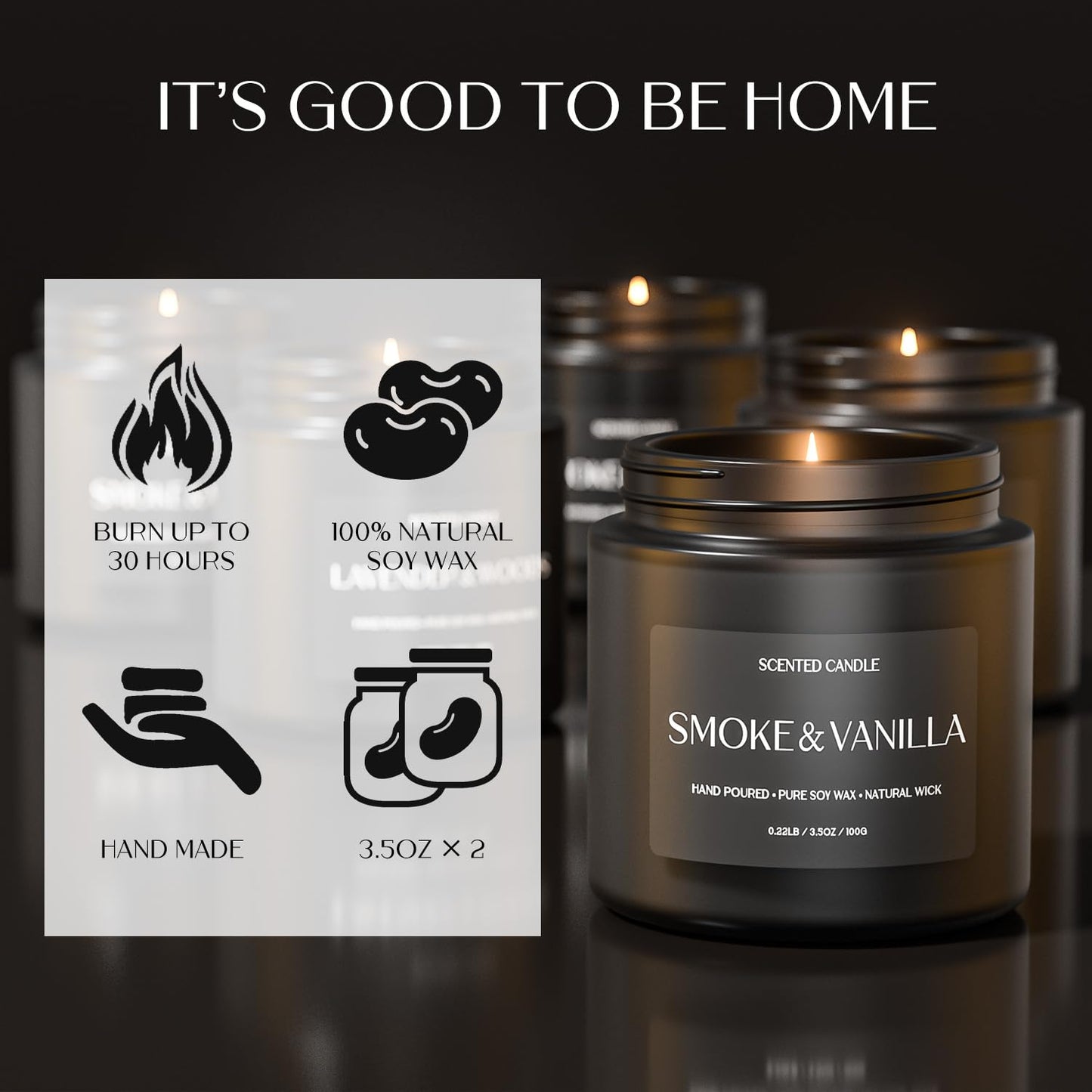 Waxcanpy Scented Candles for Men, Soy Candles for Home Scented, Candle Gifts for Men, 4 Pack Aromatherapy Candle Gift Set for Relaxing, Stress Relief & Home Decor