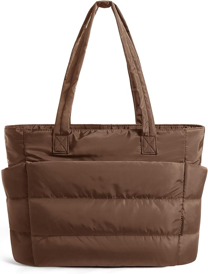 BAGSMART Tote Bag for Women, Lightweight Puffy Tote Bag with Compartments Shoulder Bag Handbag for Travel, Work, Gym