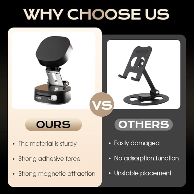 Vacuum Magnetic Suction Phone Holder, 2026 New Vacuum Magnetic Phone Holder, Adjustable Suction Phone Mount, Portable Universal Collapsible Magnetic Phone Stand Car Mount for Smartphones (White)