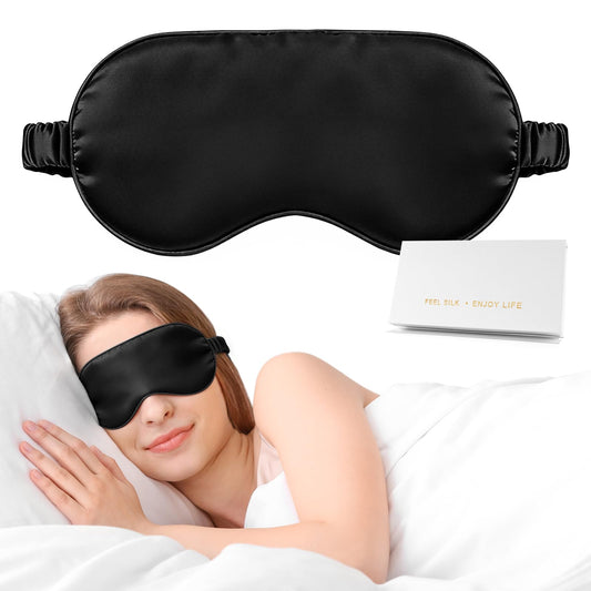 Doitory Silk Sleep Mask,Eye Mask for Sleep Women Men,Mulberry Sleeping Mask with Adjustable Strap,Blindfold Blackout Eye Mask for Travel and Full Night's Sleep,Nap