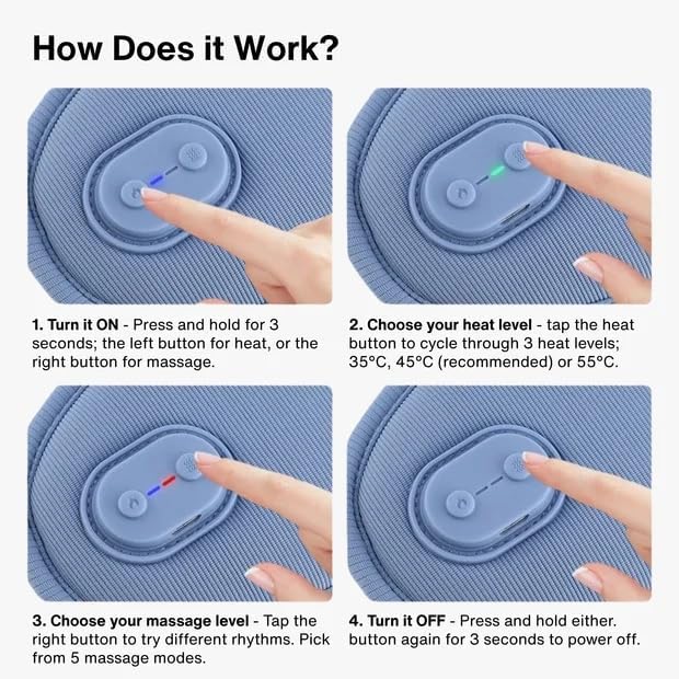 Menorelief Eye Mask, Yoli Menorelief Under Eye Mask with Massage Travel Case, Light Blocking 3D Sleeping Eyes Masks with Adjustable Heat, Better Sleep, Men & Women (Blue)