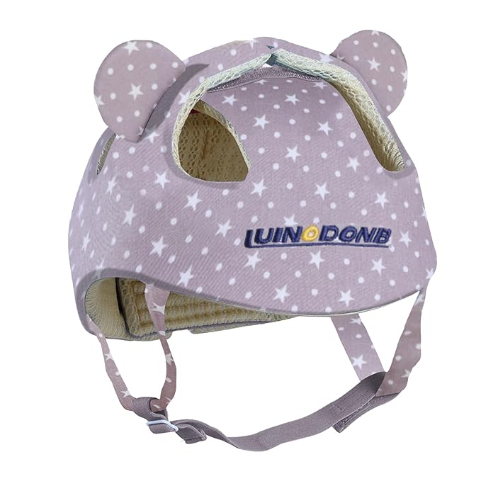 Baby Infant Helmet Toddler Headguard Head Protective Cushion Cute Children Adjustable Helmet Hat Harnesses Cap Kid Child Crawl Walk Playing (Gray Star)