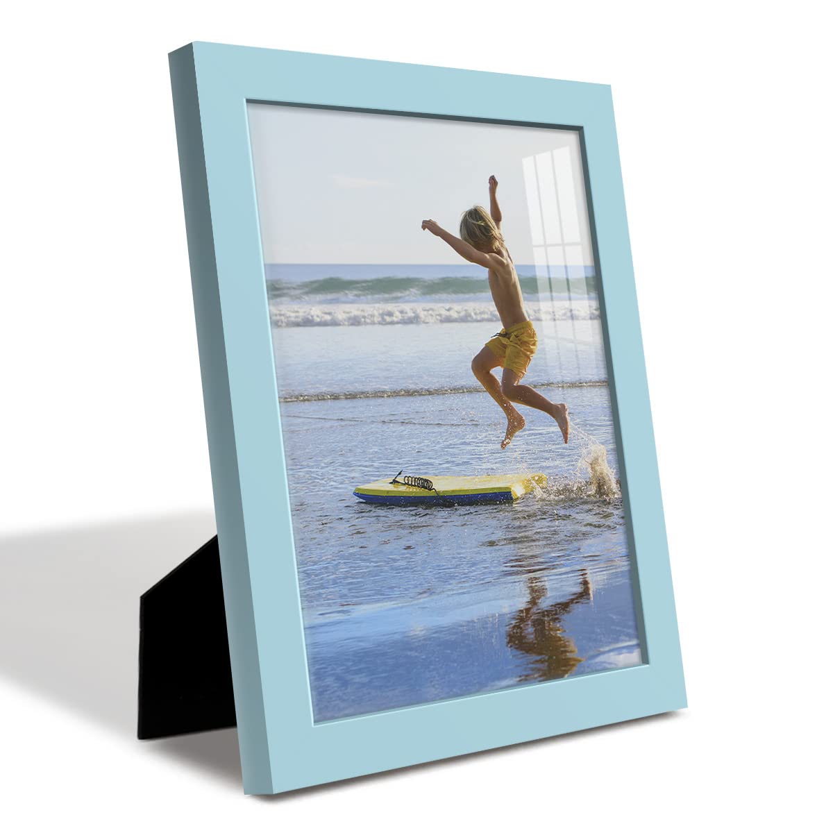 Renditions Gallery 8x10 inch Picture Frame High-end Modern Style, Made of Solid Wood and High Definition Glass Ready for Wall and Tabletop Photo Display, Blue Frame
