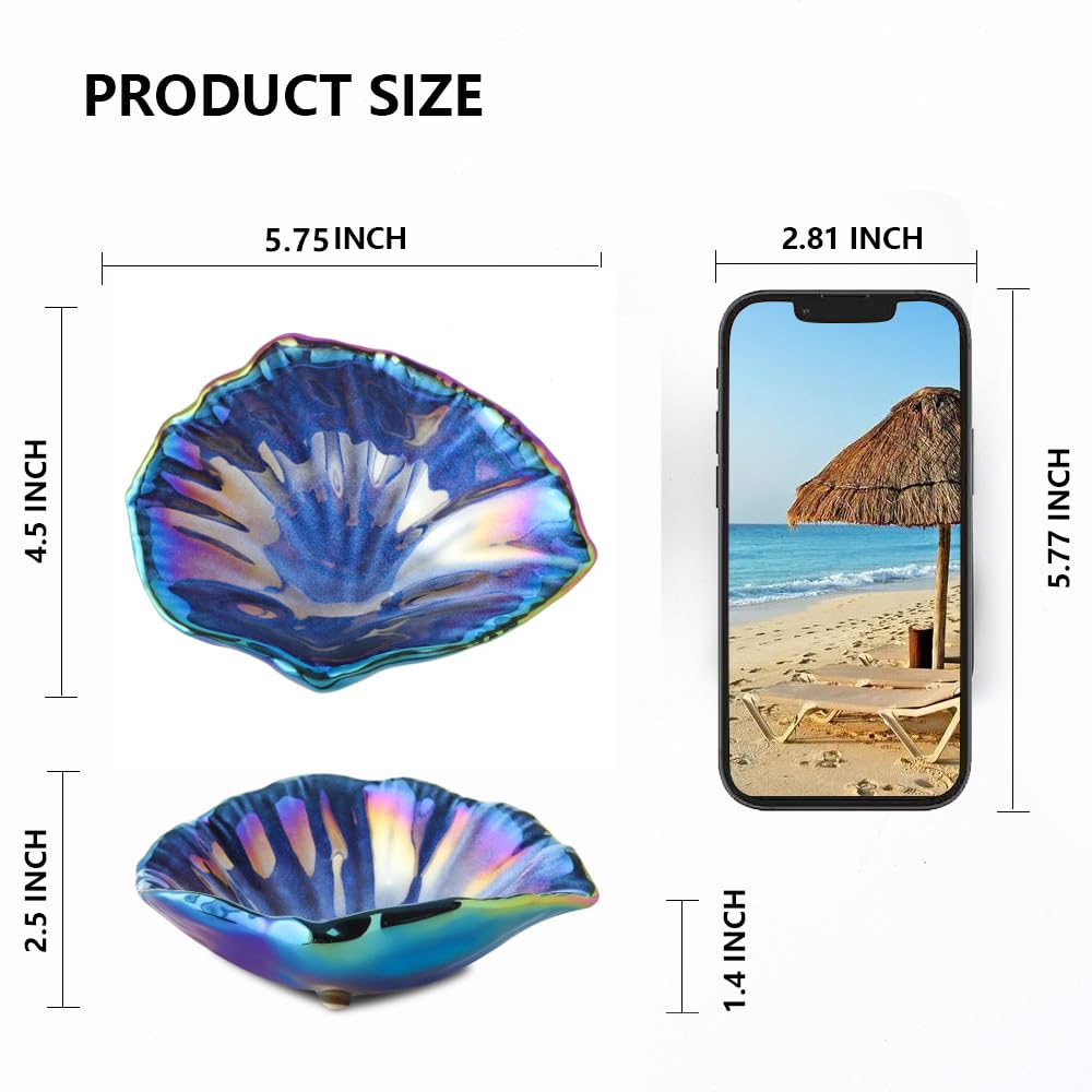Misijuer Shell Jewelry Tray,5.75 Inches,Ceramic